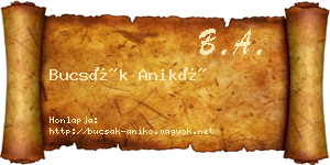 Bucsák Anikó névjegykártya