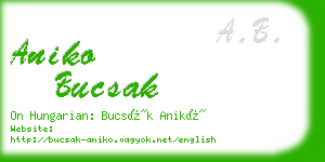 aniko bucsak business card